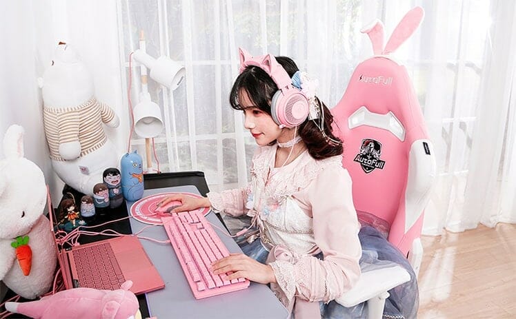 Autofull Pink Bunny gaming chair
