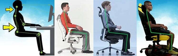 Neutral sitting posture examples