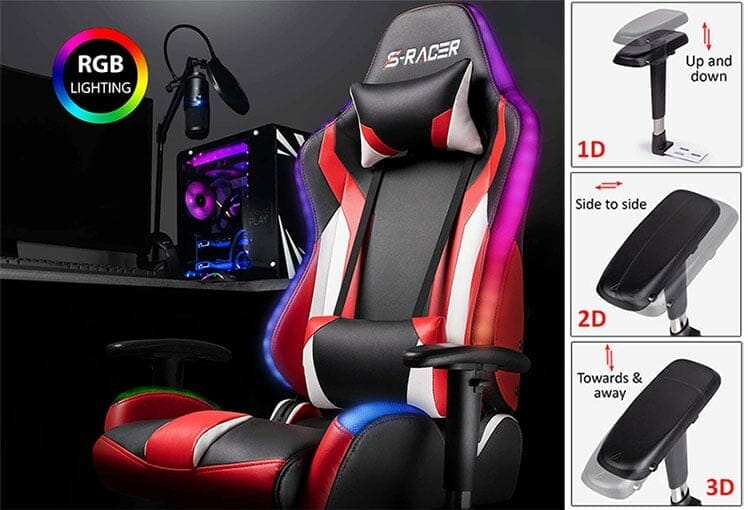 RGB chair with 3D adjustability