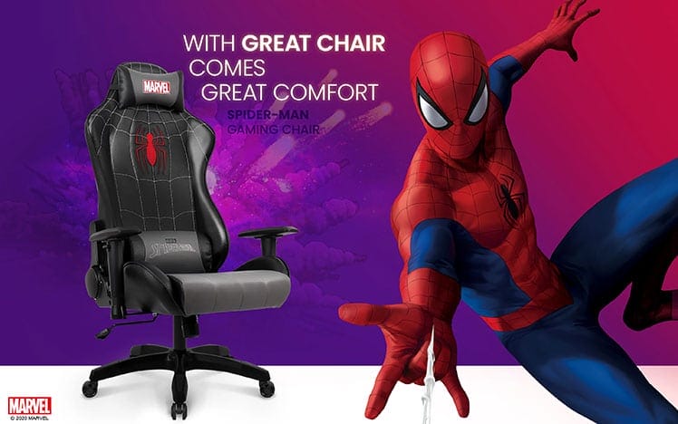 Spider Man black superhero gaming chair