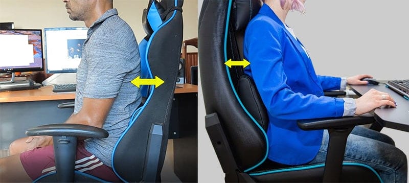 Gaming chair lumbar pillow forces a gap with the backrest