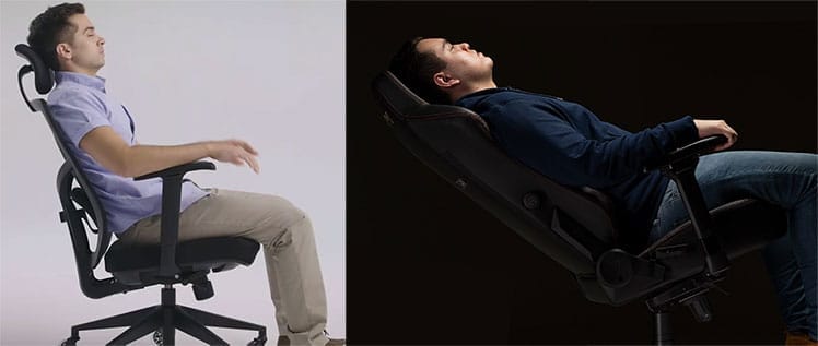 Recline functionality on gaming chairs vs ergonomic office chairs