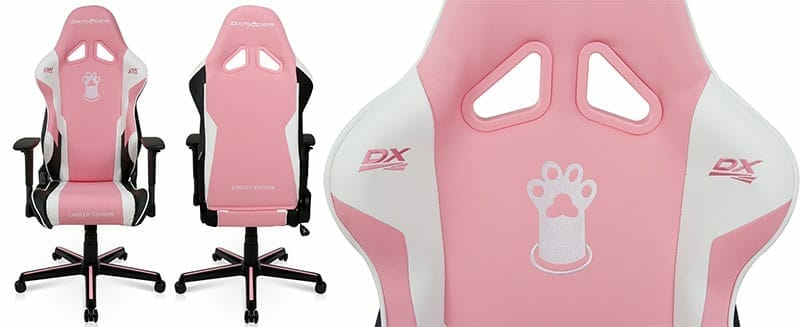 DXRacer Pink Paw Print chair