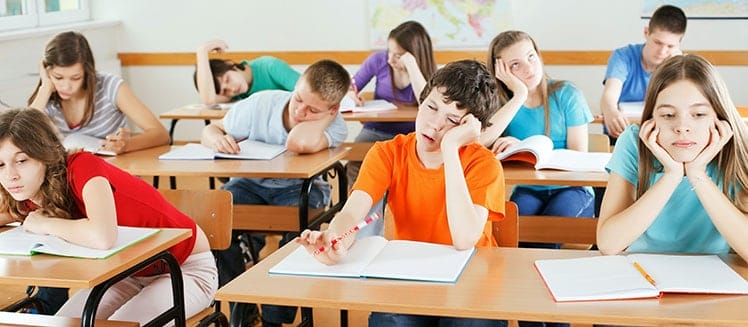 Poor posture resulting in tired, bored students