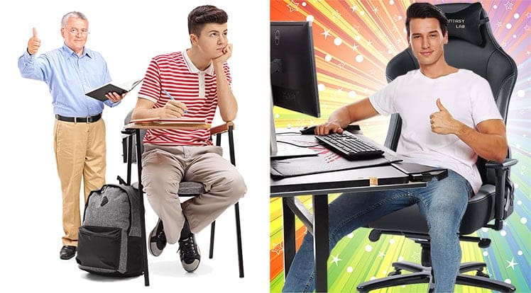 School chairs vs gaming chairs