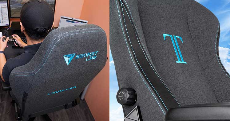 Secretlab Charcoal Blue fabric gaming chairs