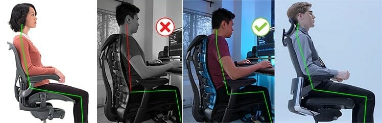 Task chair neutral posture examples