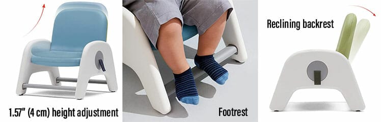 Height adjustable chair for children