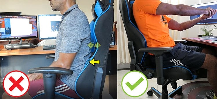 DXRacer lumbar pillow position