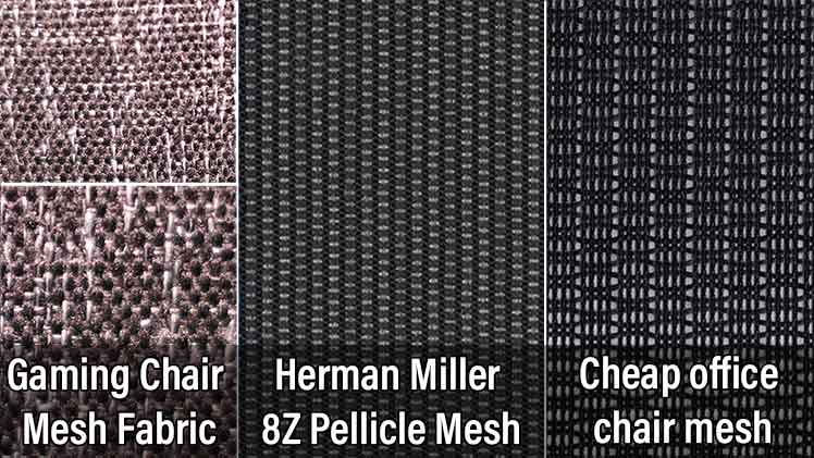 Click to enlarge Gaming chair mesh upholstery comparisons
