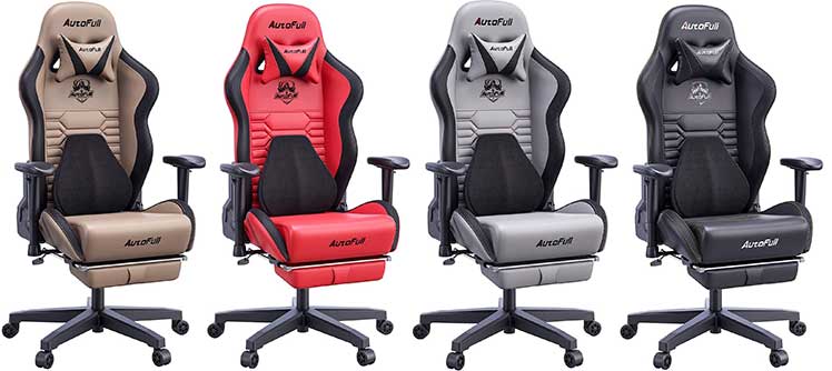 Autofull gaming chair with footrest