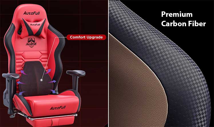 Autofull footrest gaming chair features