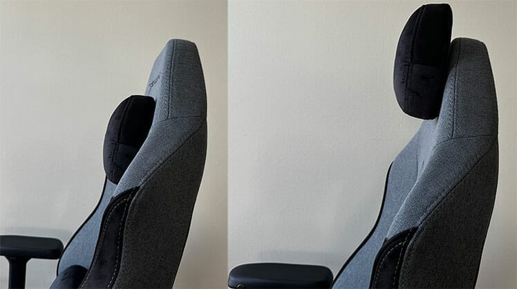 Memory foam headrest adjustment range