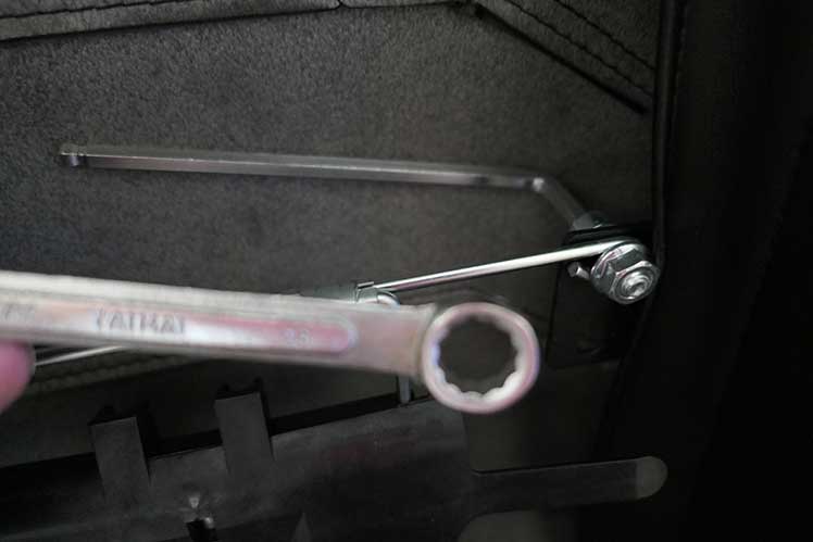 Closeup of assembly process