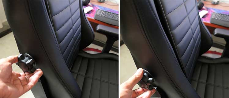 DXRacer Master lumbar support depth