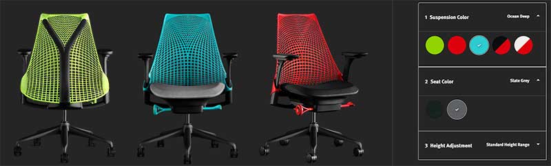 Sayle gaming chair design options