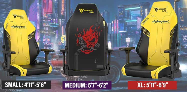 Secretlab Titan Cyberpunk gaming chair sizes