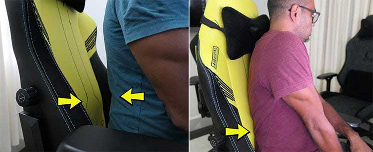 Integrated lumbar support placement