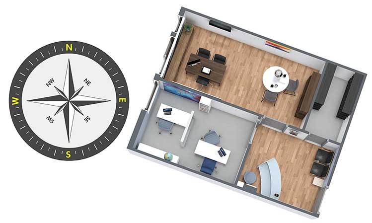 Calculating a room's directional layout