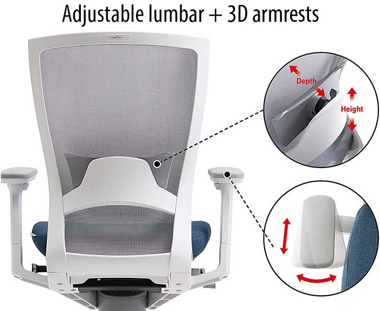 Sidiz T50 adjustable lumbar support