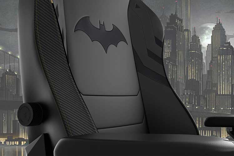 Closeup of the Secretlab Dark Knight gaming chair