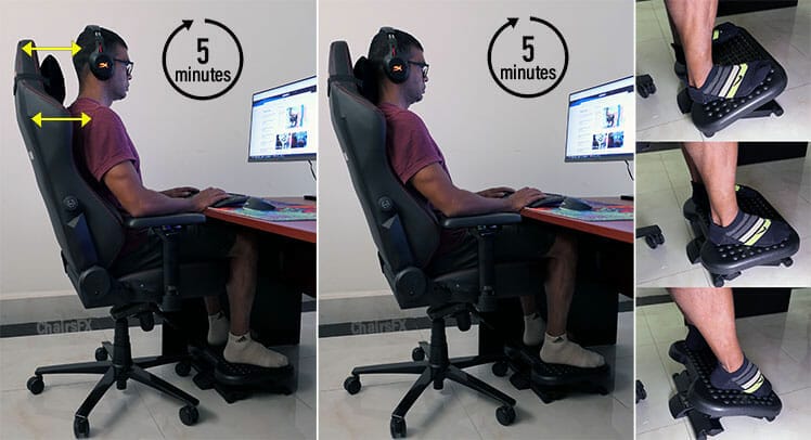 Using a footrest with a gaming chair