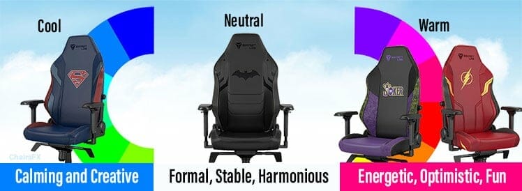 DC gaming chair color psychology