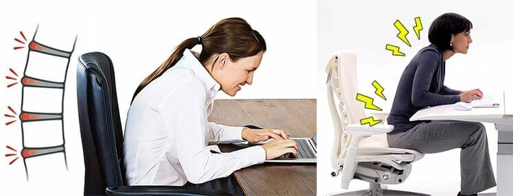 Poor posture in Embody gaming chair