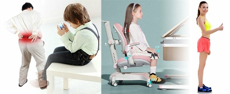 Healthy sititng in a computer chair for kids
