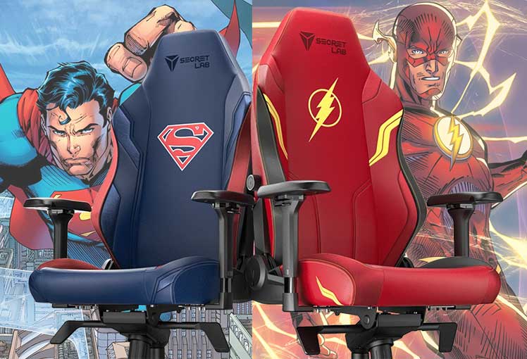 New Superman and Flash DC Comics gaming chairs