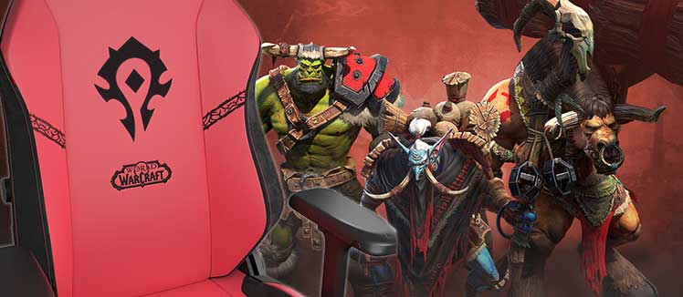 Warcraft Horde gaming chair closeup