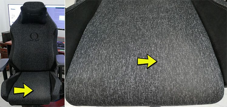 Discoloration on a dark gaming chair