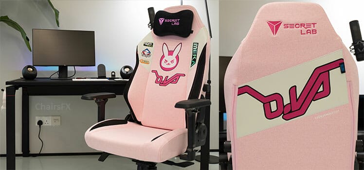 D.Va gaming chair at a gaming workstation