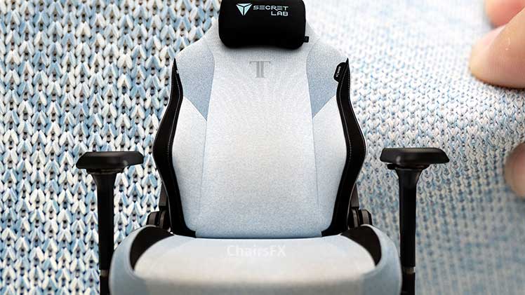 Titan SoftWeave Frost Blue chair closeup