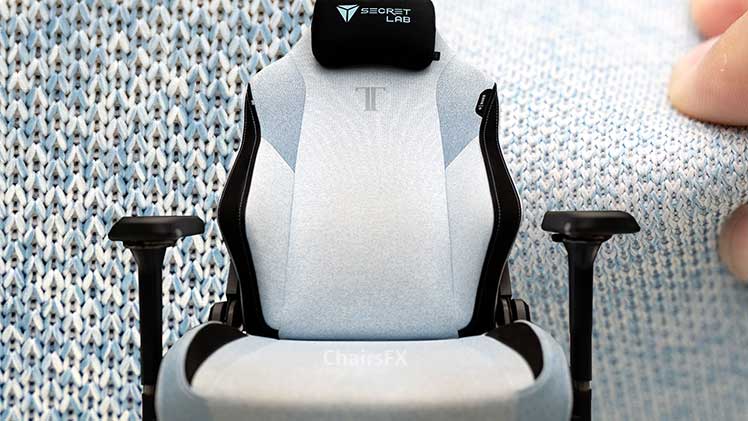 Titan SoftWeave Frost Blue chair closeup