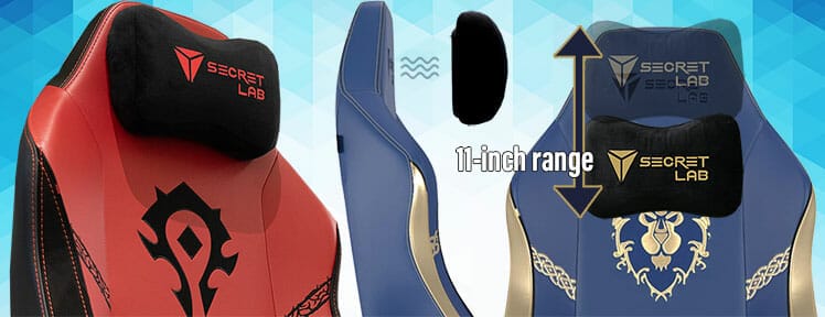 Warcraft gaming chair magnetic headrest pillow adjustability