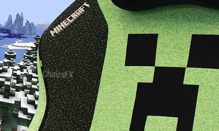 Minecraft gaming chair detailing