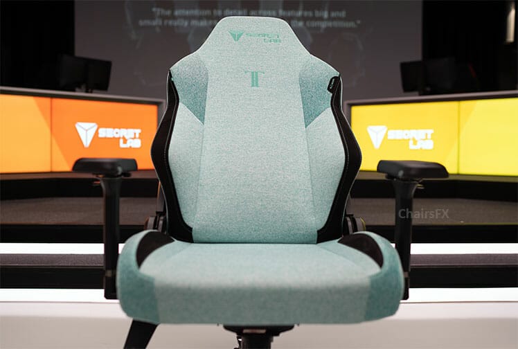 Mint Green fabric chair in the Secretlab gaming chair showroom