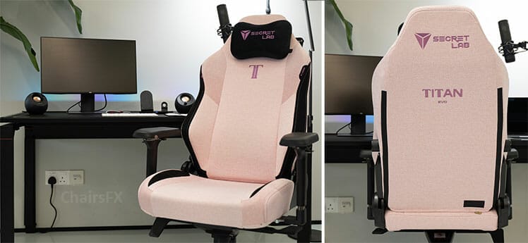 Plush Pink chair with a Magnus desk