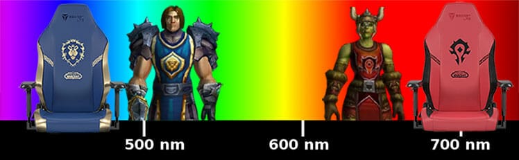Warcraft gaming chairs on the color spectrum
