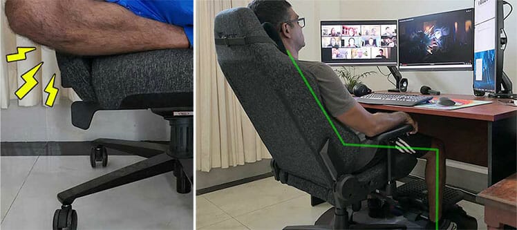 Posture rehab in an Omega chair