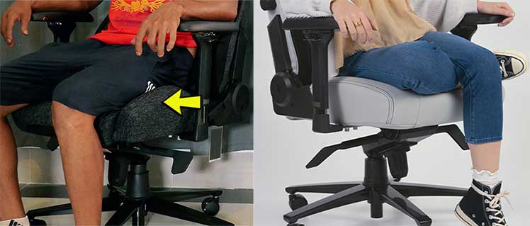 Bladed vs flat gaming chair seat styles