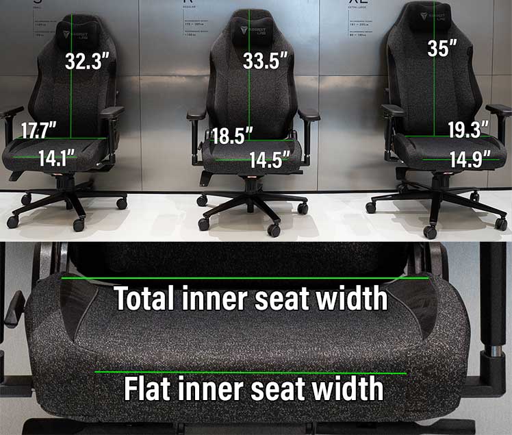 Titan 2022 Series seat specifications