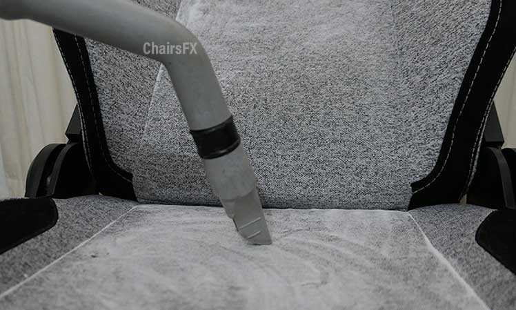 Cleaning powder off of a gaming chair