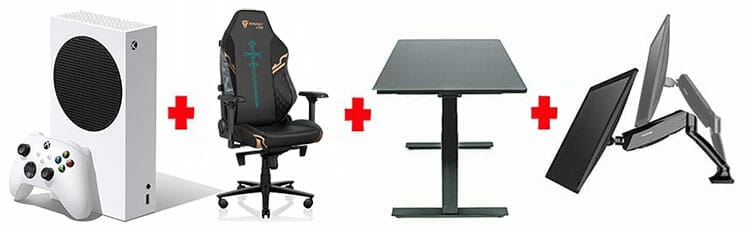 Console gaming desk setup