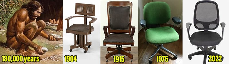 Standard office chair evolution through history