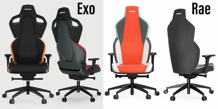 Recaro Exo and Rae gaming chairs