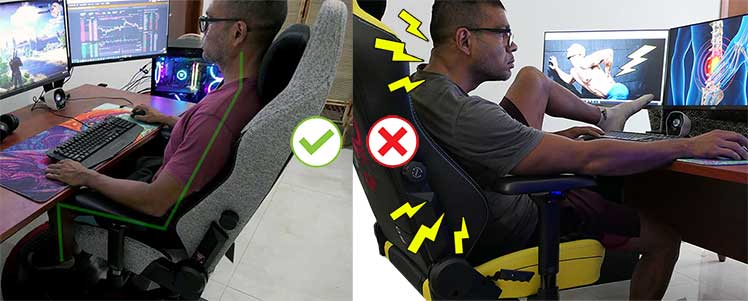 Titan chair good vs bad posture styles