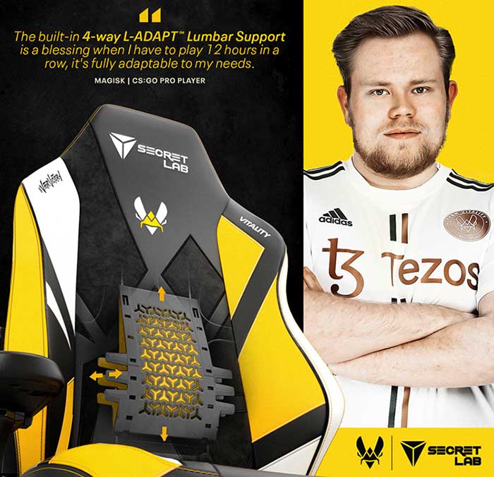 Magisk touts the lumbar support system