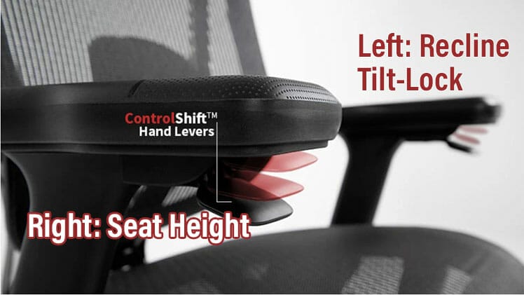 NeueChair ControlShift levers